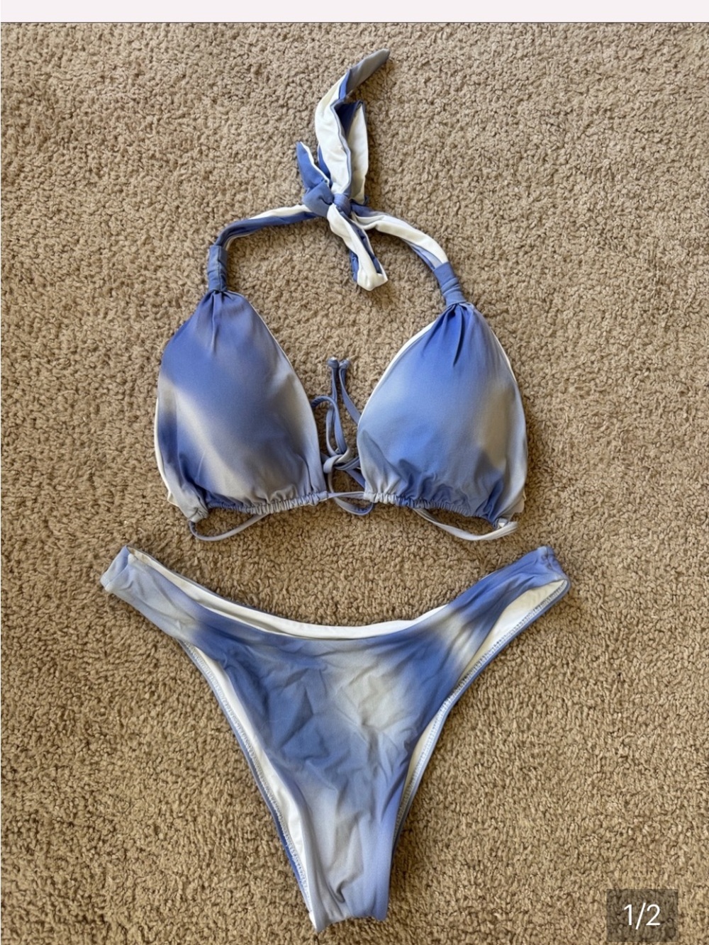 Monday Swimwear Blue Ombre Triangle Bikini Set